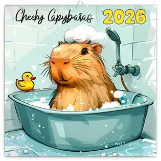 Poznámkový kalendář Rozverné kapybary 2026 Sezónní Sleva